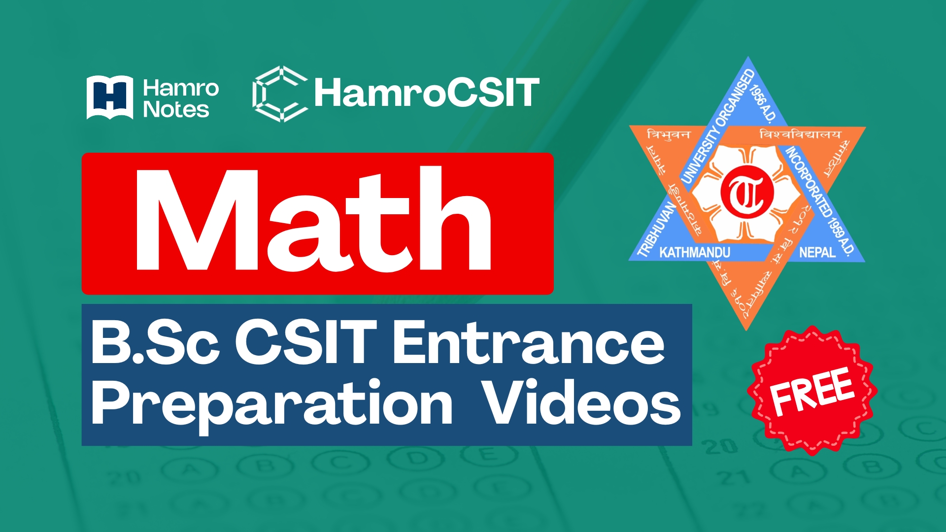 Math entrance video course