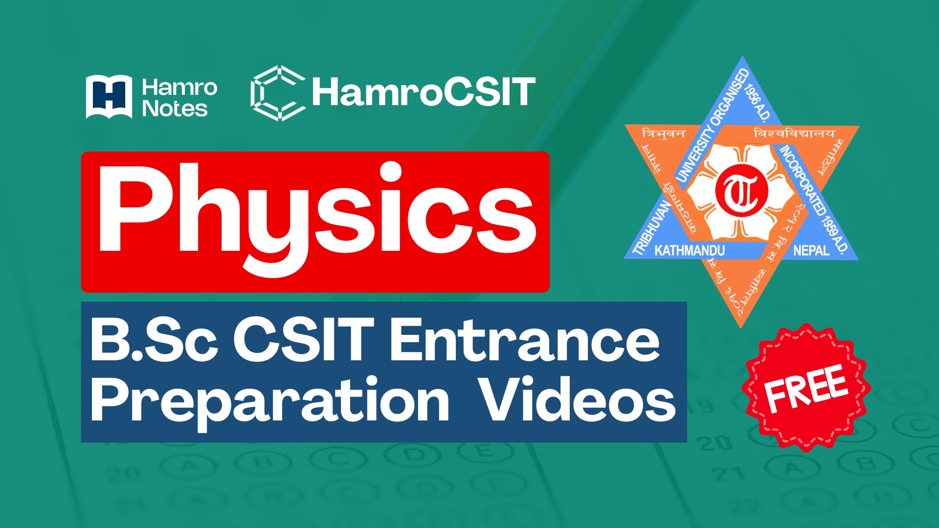 Physics entrance video course